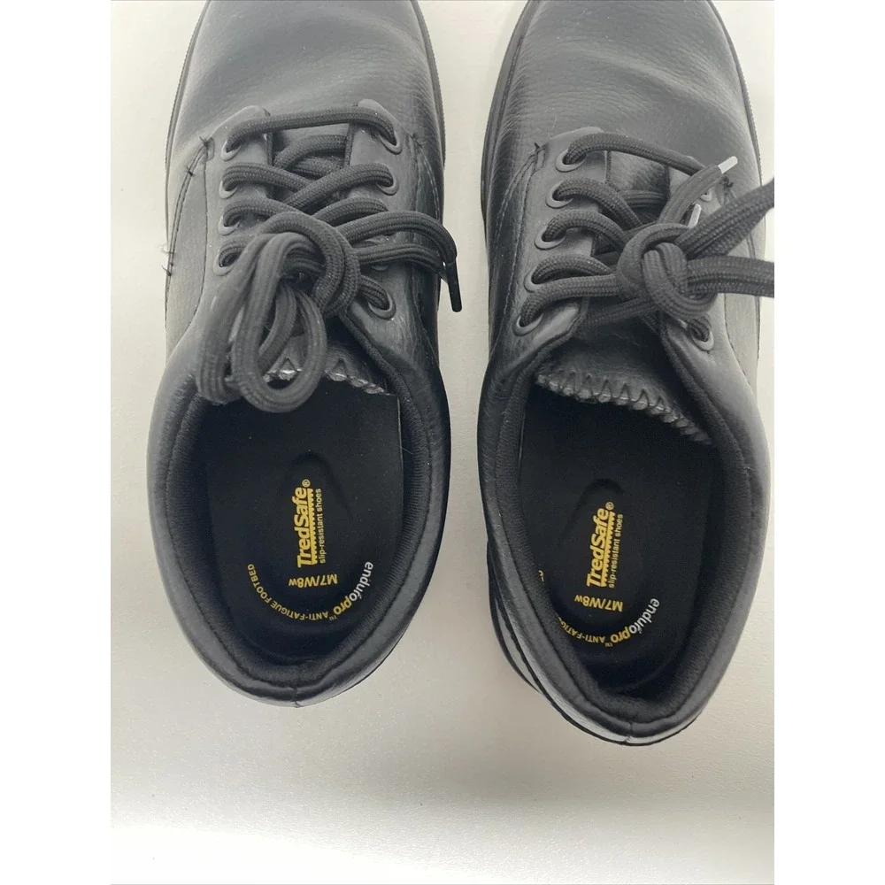 Treadsafe‎ Oxford Slip Resistant Shoes Lace Up Anti Fatigue Black Men's 7 Wm's 8